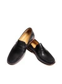 Hakiki Deri Kösele Erkek Klasik Ayakkabı 950MA104K Siyah