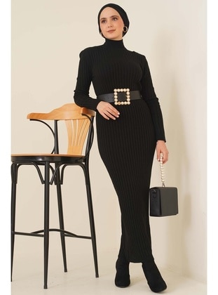 Black - Knit Dresses - Benguen
