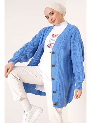 Blue - Knit Cardigan - Benguen