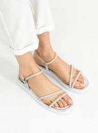 Lame - Sandal - Faux Leather - Sandal