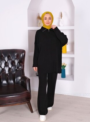 Black - Knit Suits - Locco Moda