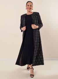 Black - Fully Lined - Plus Size Evening Suit