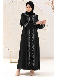 Black - Modest Plus Size Evening Dress