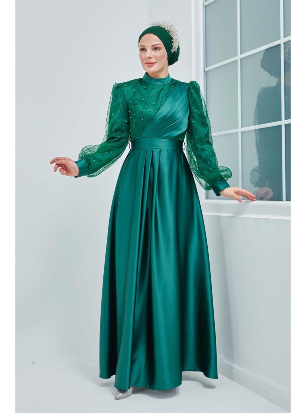 Emerald Modest Evening Dress