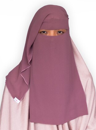 Pink - Plain - Chiffon - Instant Scarf - Niqab