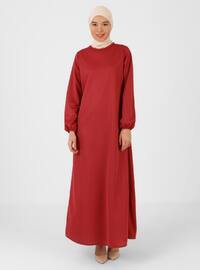 Dark Rose - Crew neck - Unlined - Modest Dress