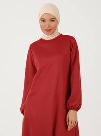 Dark Rose - Crew neck - Unlined - Modest Dress