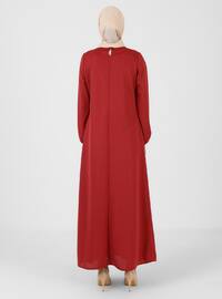 Dark Rose - Crew neck - Unlined - Modest Dress