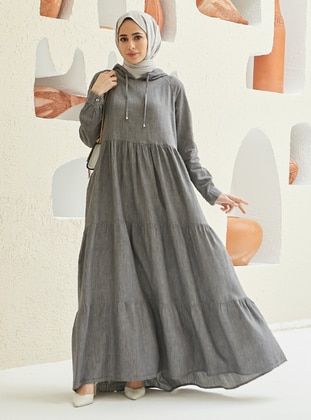 Grey -  - Unlined - Modest Dress - Neways