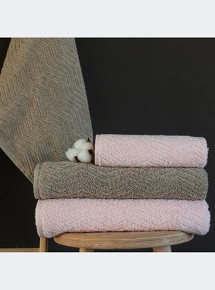 Powder Pink - Stone Color - Towel - Gold Cotton