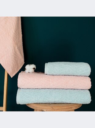 Blue - Powder Pink - Towel - Gold Cotton
