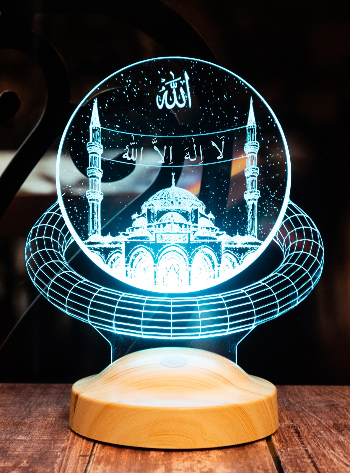 Geschenkelampe LED Nachttischlampe Kaaba Nachtlicht Islamische Deko  Geschenk für Muslimischen Freund, Leuchte 7 Farben fest integriert, Ramadan  Geschenk für Muslimen, muslimische Männer und Frauen