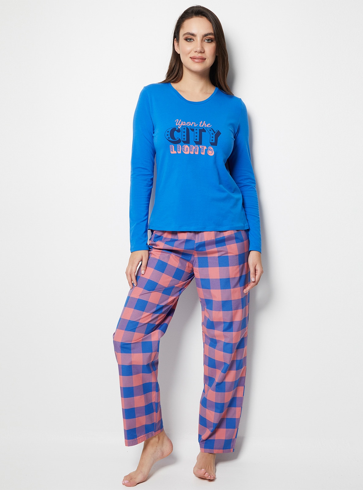 Saxe Blue - Crew neck - Pyjama Set