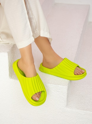 Green - Sandal - Sandal - Pembe Potin