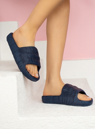 Navy Blue - Sandal - Sandal - Pembe Potin