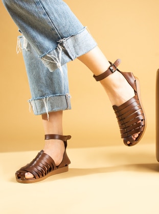 Tan - Sandal - Sandal - Pembe Potin