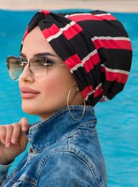 Black - Red - Swim Hijab