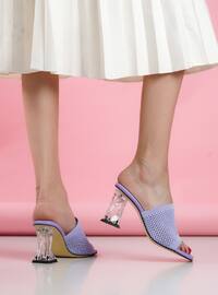 Lilac - High Heel - Heeled Slippers - Heels