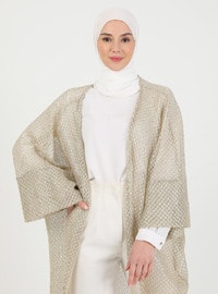 Gold color - Unlined - Double-Breasted - Abaya