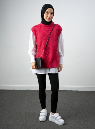 Unlined - Fuchsia - Knit Sweater - Por La Cara