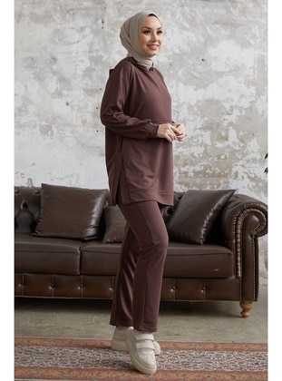 Brown -  - Tracksuit Set - InStyle