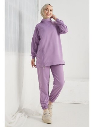 Lilac - Polo neck - Tracksuit Set - InStyle