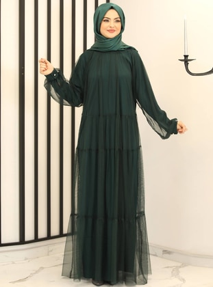 Emerald - Fully Lined - Crew neck - Modest Evening Dress - Fashion Showcase Design