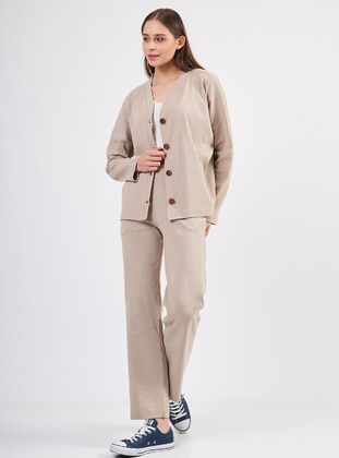 Stone Color - Unlined - Suit - Nare