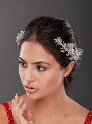 Grey - Bridal & Henna Accessories - SİMAY AKSESUAR
