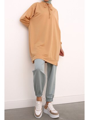 Light Terra-Cotta Eyelet Relaxed Fit Sweat Tunic