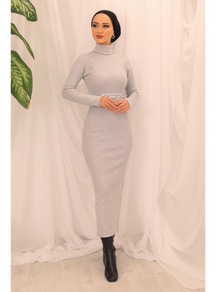 Grey - Knit Dresses - Liz Butik