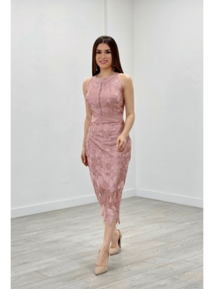 Powder Pink - Evening Dresses - Giyim Masalı