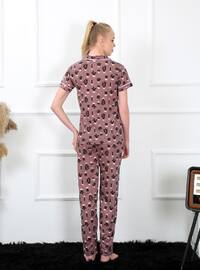 Brown - Multi - Pyjama Set