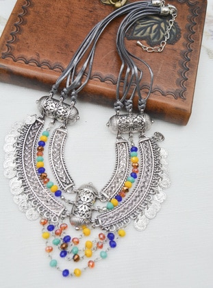 Silver color - Necklace - Stoneage