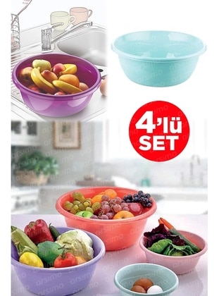 4-Piece Badya Set | Round Badya Set | Plastic Basin Kitchen Set | Badya Set