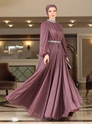 Dusty Rose - Fully Lined -  - Modest Evening Dress - Ahunisa