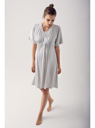 Grey - Nightdress - Artış Collection