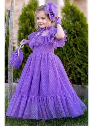 Lilac - Girls` Evening Dress - Riccotarz