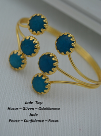 Vergoldetes Armband mit blauen Steinen - Gold