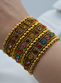 Bracelet Doré à Pierres