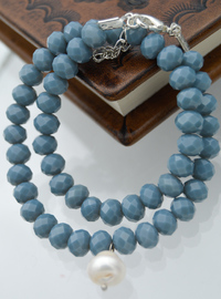 Bracelet ou Collier Perles Cristal Bleu Bleu