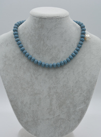 Bracelet ou Collier Perles Cristal Bleu Bleu