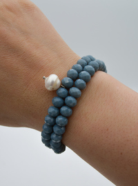 Bracelet ou Collier Perles Cristal Bleu Bleu