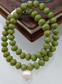Bracelet/Collier Perles Vertes Vert