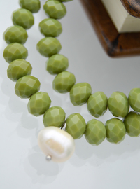Bracelet/Collier Perles Vertes Vert