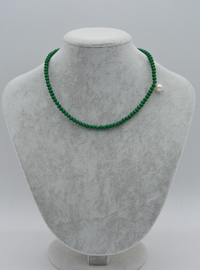 Bracelet/Collier Vert Cristal et Perle