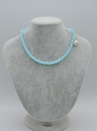 Bracelet/Ras de cou Cristal & Perle Bleu