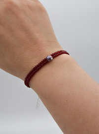 Bracelet/Collier Cristal & Perle - Bordeaux