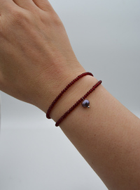 Bracelet/Collier Cristal & Perle - Bordeaux