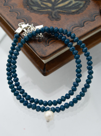 Bracelet/Ras-de-cou Cristal et Perle Vert